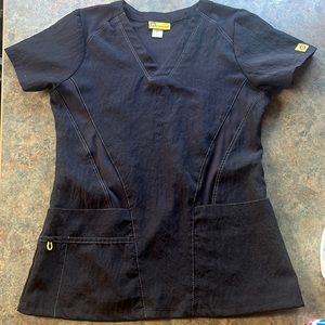 WonderWink Black Scrub Top XS